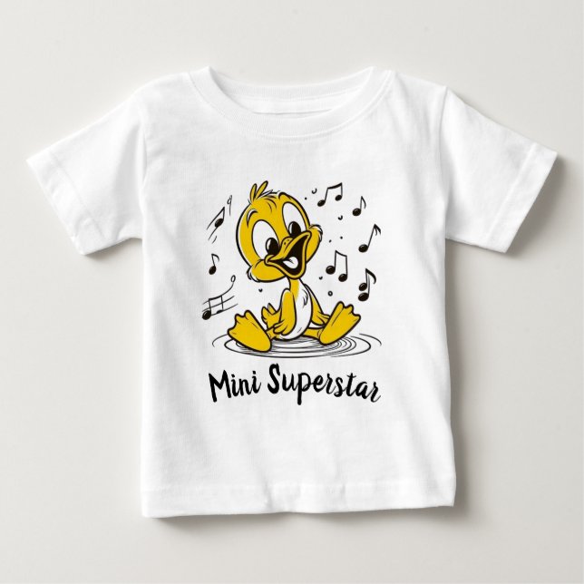 T-shirt Pour Bébé Cheerful Singing Duckling Musical Cartoon 🐥🎶 (Devant)