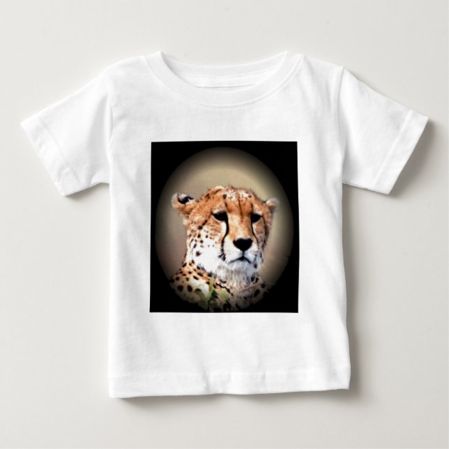 T-shirt Pour Bébé Cheetah Portrait par Pleine lune : La grâce de la  (Devant)