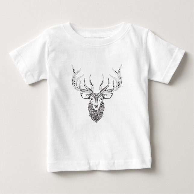 T-shirt Pour Bébé Chef à cornes inspiré de cerfs communs (Devant)