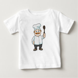 T-shirt Pour Bébé Chef avec casquette et cuillère à soupe du chef