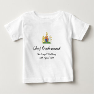 T-shirt Pour Bébé Chef Bridesmaid - amusant Royal mariage enfant tee