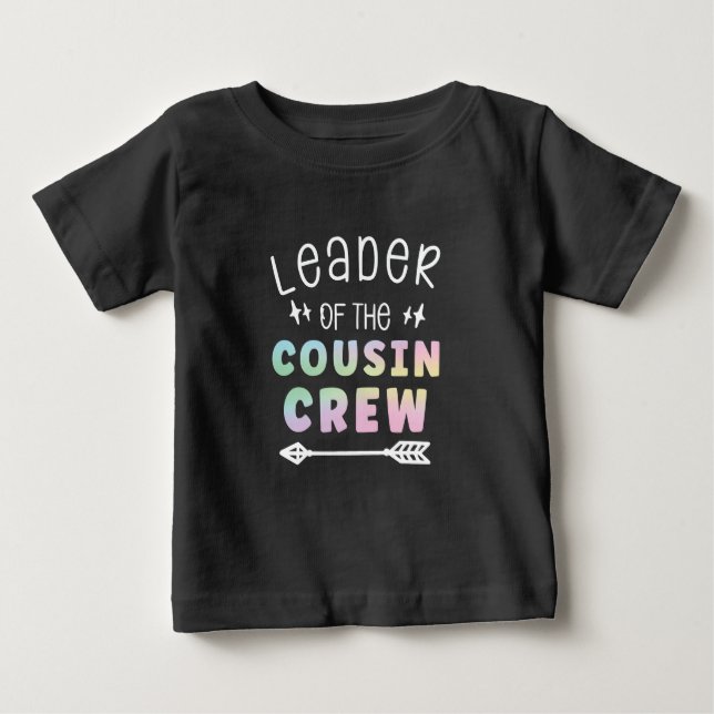 T-shirt Pour Bébé Chef de l'équipe de cousin Enfants Famille Réunion (Devant)