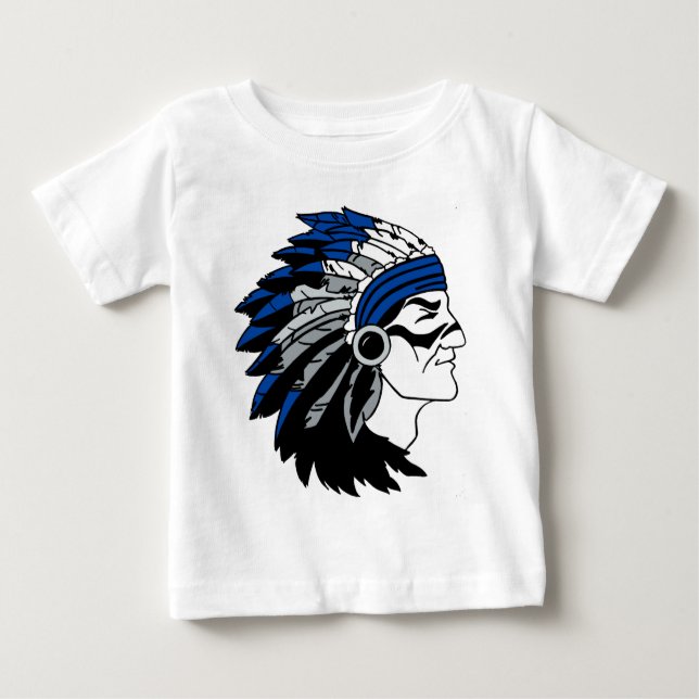 T-shirt Pour Bébé Chef de Natif américain avec Headress rouge (Devant)