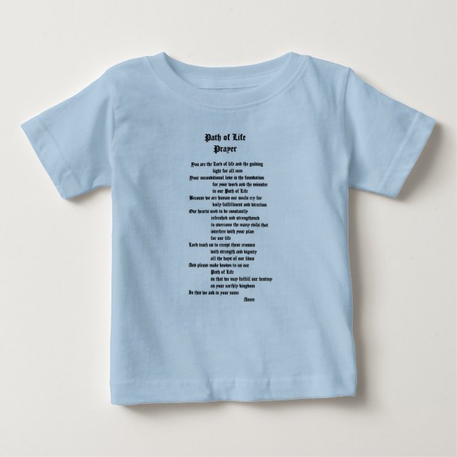 T-shirt Pour Bébé Chemin de la vie Prière (Devant)