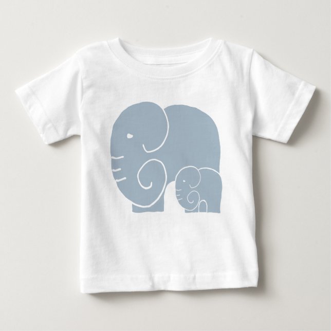 T-shirt Pour Bébé Chemin d'Eléphant Maman et Bébé (Devant)