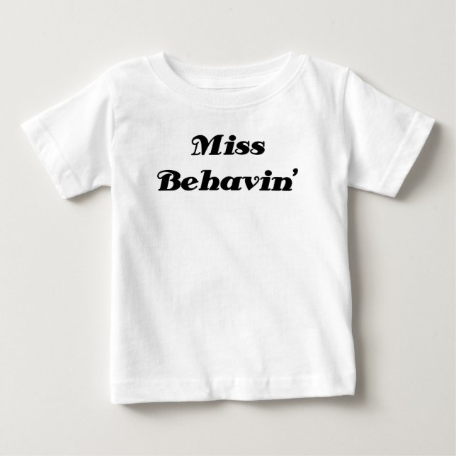 T-shirt Pour Bébé Chemise à manches longues Miss Behavin (Devant)