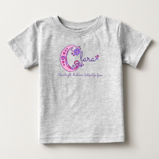 T-shirt Pour Bébé Chemise à monogramme signifiant le nom de fille Cl (Devant)