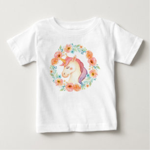 T-shirt Pour Bébé Chemise à volants Licorne à aquarelle