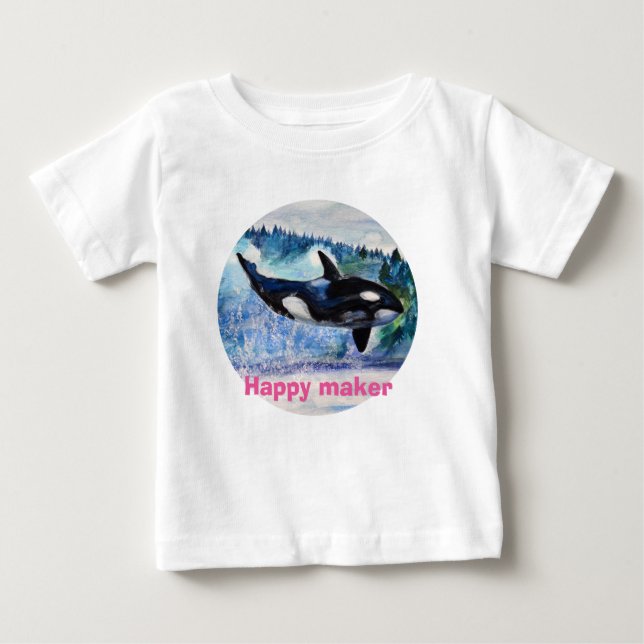 T-shirt Pour Bébé Chemise à volants pour tout-petit motif baleine (Devant)
