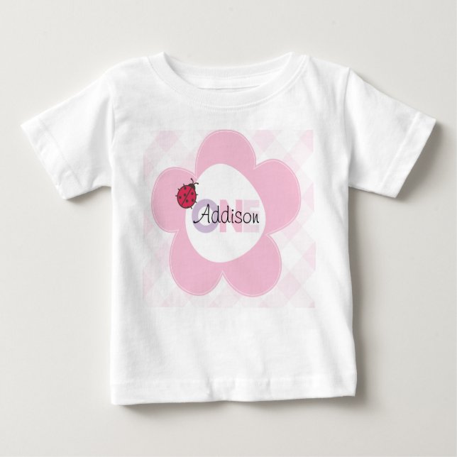 T-shirt Pour Bébé Chemise "Addison" 1er anniversaire (Devant)