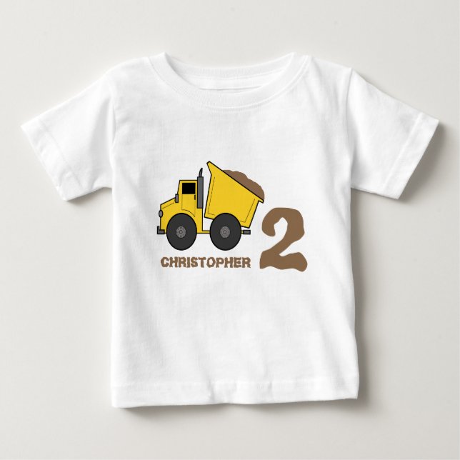 T-shirt Pour Bébé Chemise Anniversaire du Camion-Camion (Devant)