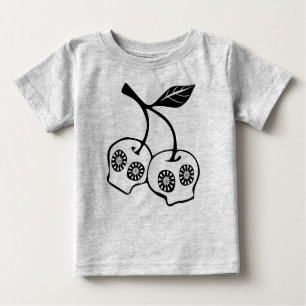 T-shirt Pour Bébé Chemise Apple crâne florale