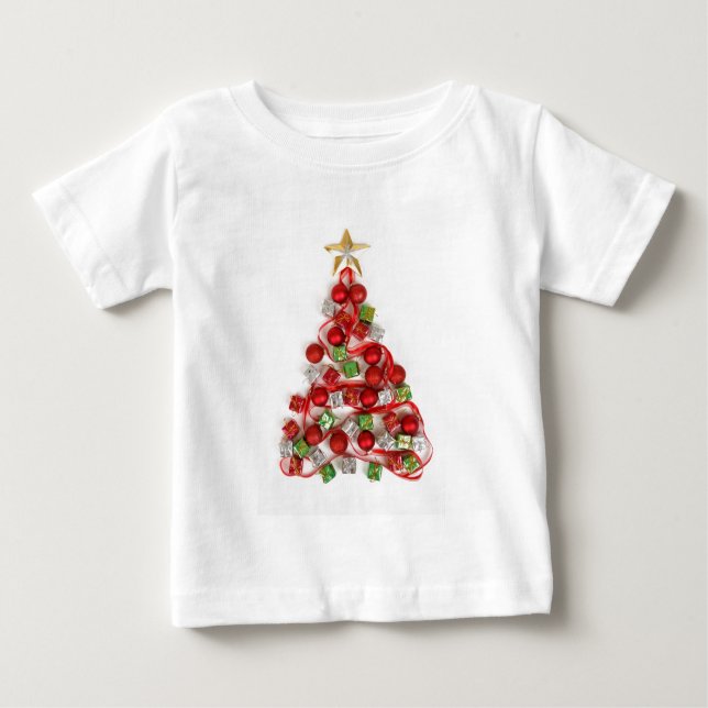 T-shirt Pour Bébé Chemise Arbre de Noël (Devant)