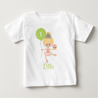 T-shirt Pour Bébé Chemise Ballerina Premier Anniversaire Blonde