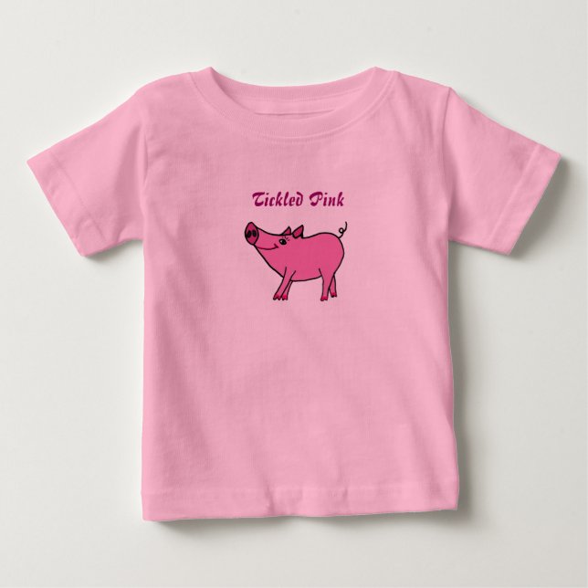 T-shirt Pour Bébé Chemise BC- Cochon rose (Devant)