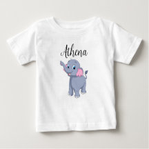Chemise bébé avec nom personnalisable et éléphant