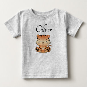 T-shirt Pour Bébé Chemise bébé avec nom personnalisable et un Lion
