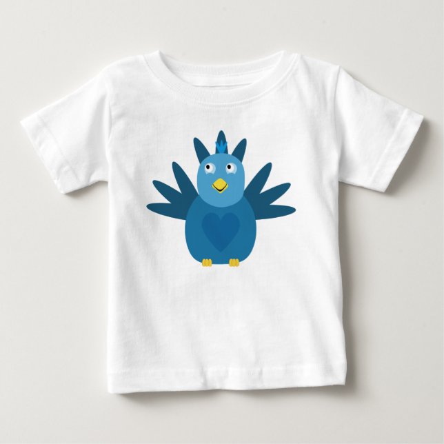 T-shirt Pour Bébé Chemise Bébé Bleu Cute (Devant)