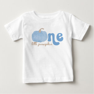 T-shirt Pour Bébé Chemise Bébé Citrouille Bleu Premier anniversaire