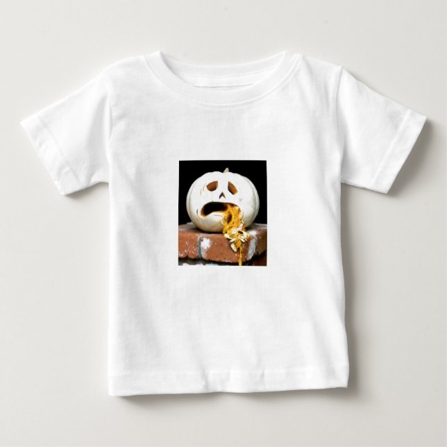 T-shirt Pour Bébé Chemise bébé Citrouille malade - "Barfy" (Devant)