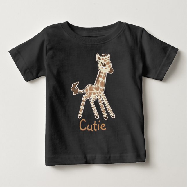 T-shirt Pour Bébé Chemise Bébé Cute Giraffe (Devant)