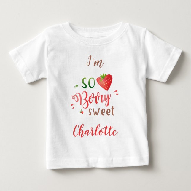 T-shirt Pour Bébé Chemise bébé fraise Berry doux t-shirt fille (Devant)