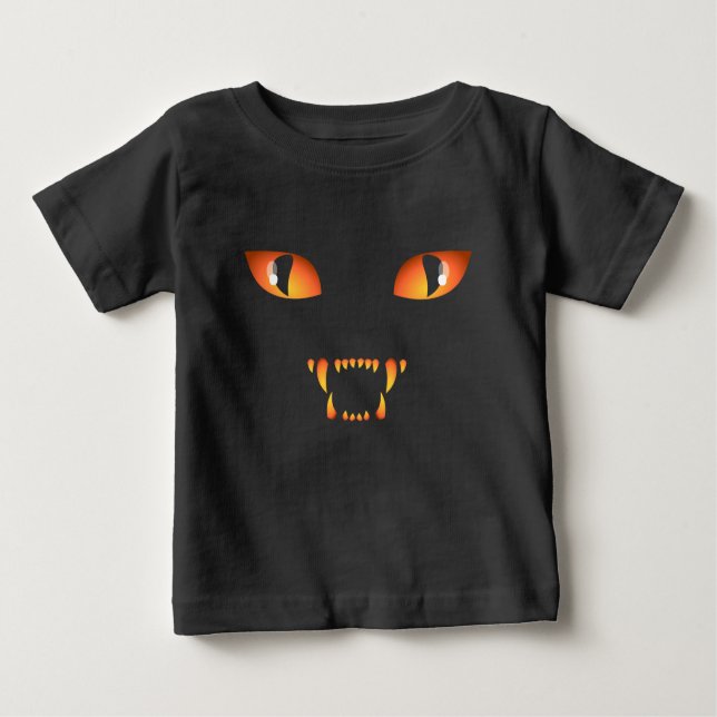 T-shirt Pour Bébé Chemise bébé Halloween, maillot de costume de chat (Devant)