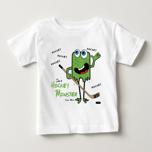 T-shirt Pour Bébé Chemise bébé Monster de hockey (Devant)