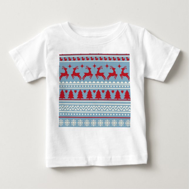 T-shirt Pour Bébé Chemise bébé nordique de Noël - Scandinave (Devant)