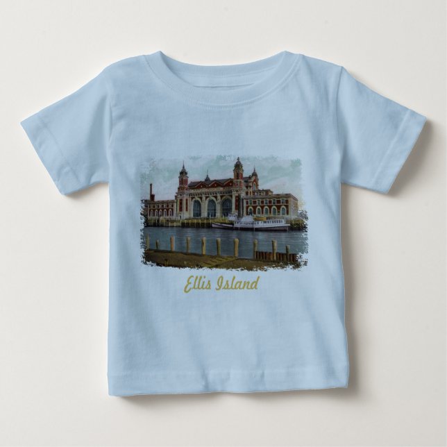 T-shirt Pour Bébé Chemise bébé peinte Ellis Island (Devant)