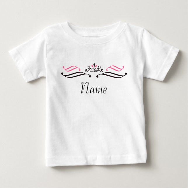 T-shirt Pour Bébé Chemise bébé personnalisée Princess Crown avec log (Devant)