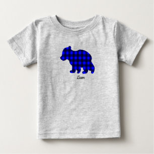 T-shirt Pour Bébé Chemise Bébé Plaid Buffalo Bleu