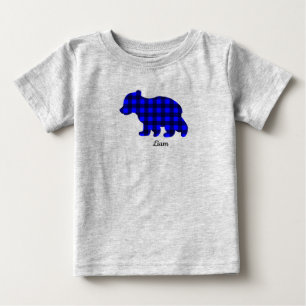 T-shirt Pour Bébé Chemise bébé plaid de Buffalo bleu