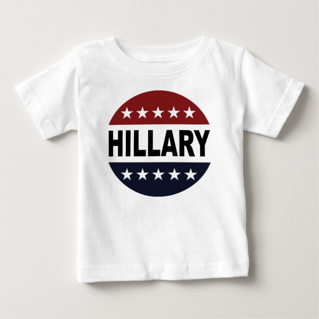 T-shirt Pour Bébé Chemise Bébé Retro Hillary 2016 Button (Devant)