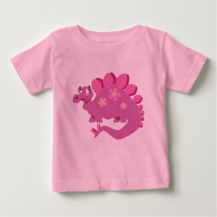 T-shirt Pour Bébé Chemise bébé Stegosaurus rose