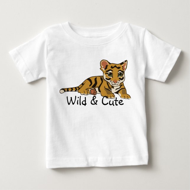 T-shirt Pour Bébé Chemise bébé Tiger mignonne (Devant)