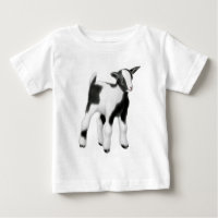 Chemise blanche noire de bébé d'enfant de chèvre