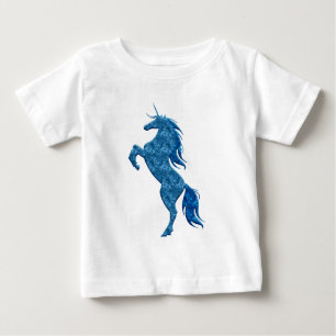 T-shirt Pour Bébé Chemise bleue Unicorn Fire
