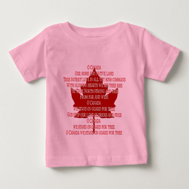 T-shirt Pour Bébé Chemise Canada Hymne biologique pour bébé Creeper  (Devant)