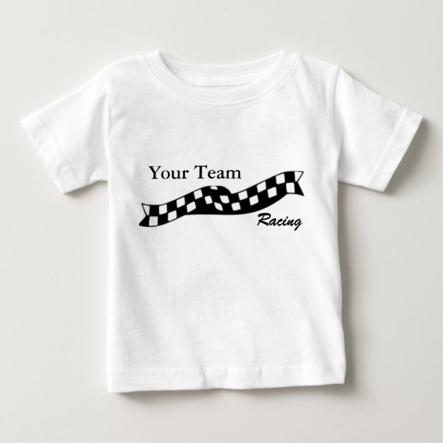 T-shirt Pour Bébé Chemise Checkered de nourrisson d'équipe de course (Devant)