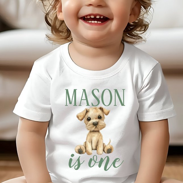T-shirt Pour Bébé Chemise Chien Chien Chien Chien, Premier Anniversa (Puppy Dog First Birthday Shirt)
