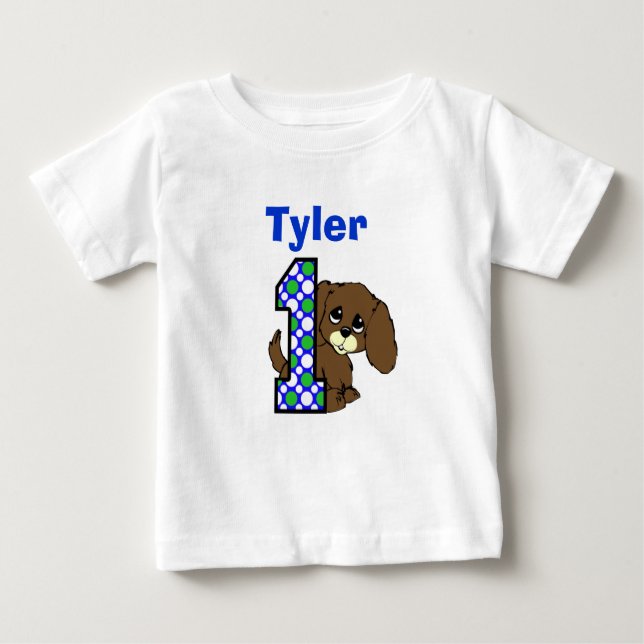T-shirt Pour Bébé Chemise Chien Chien Chien Chien, Premier Anniversa (Devant)