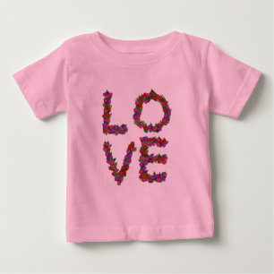 T-shirt Pour Bébé Chemise Christmas Love - rose, pour nourrissons
