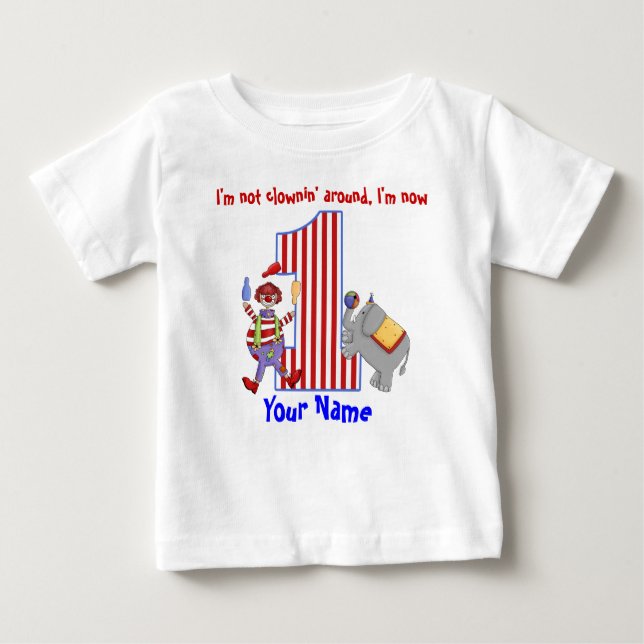T-shirt Pour Bébé Chemise Cirus Clown 1er anniversaire (Devant)