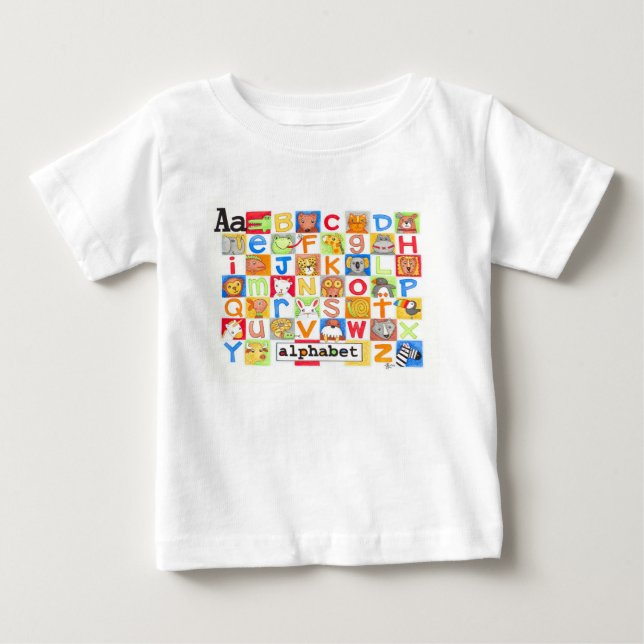 T-shirt Pour Bébé Chemise d'alphabet (Devant)