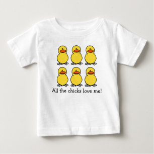 T-shirt Pour Bébé Chemise d'amour des poussins jaunes