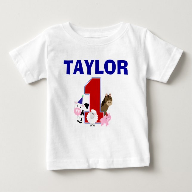 T-shirt Pour Bébé Chemise d'anniversaire Barnyard (Devant)