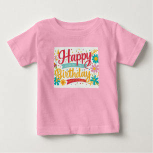 T-shirt Pour Bébé Chemise d'anniversaire colorée pour enfants