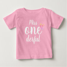 Chemise d'anniversaire de bébés de Mlle Onederful