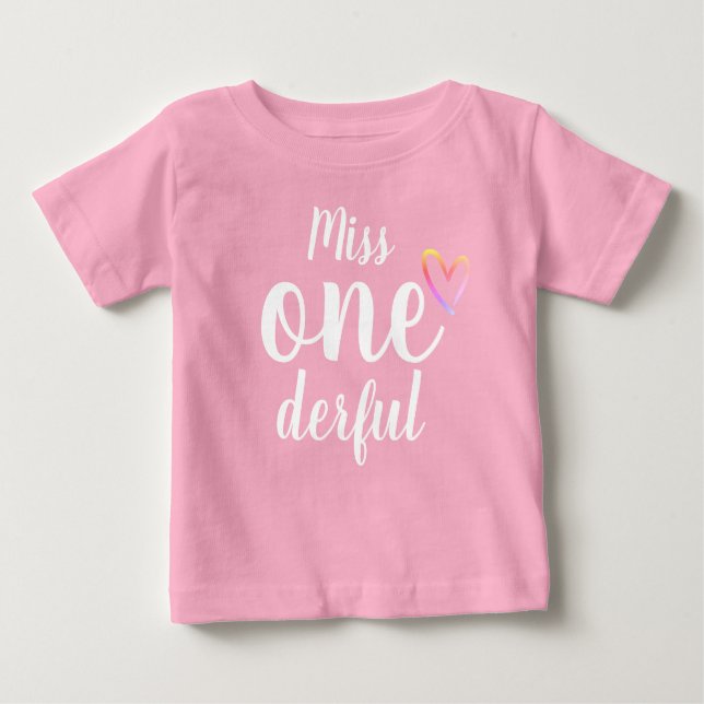 T-shirt Pour Bébé Chemise d'anniversaire de bébés de Mlle Onederful (Devant)